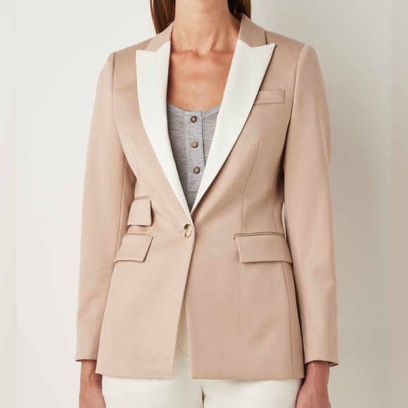 Reiss Jackets & Blazers - NWT Reiss Farley beige contrast lapel slim fit blazer